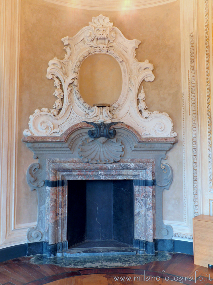 Arcore (Monza e Brianza, Italy) - Neorococò fireplace in the main hall of Villa Borromeo d'Adda